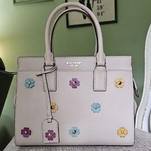 Kate Spade Floral Embellished Cream Handbag